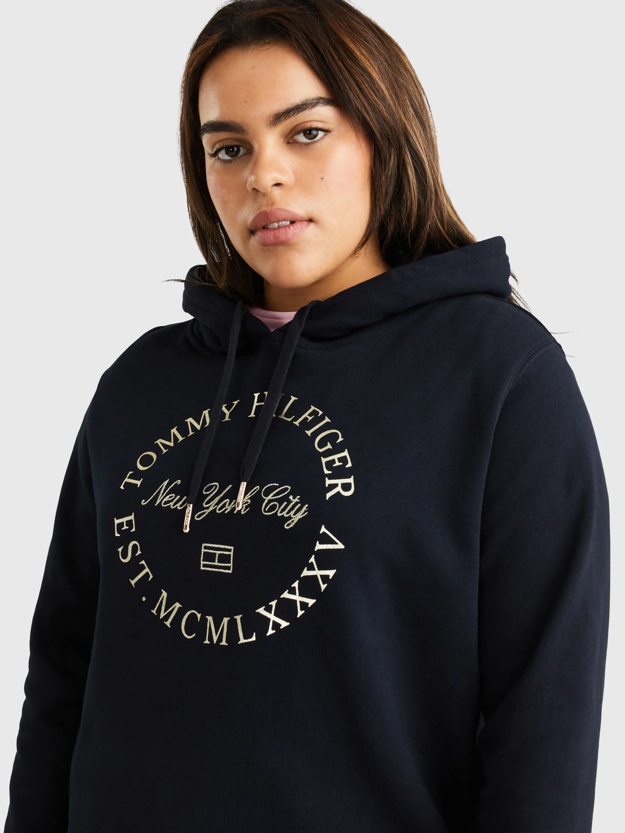 Curve Metallic Logo Organic Cotton Hoodie | Sweatshirts & Hoodies | Tommy Hilfiger