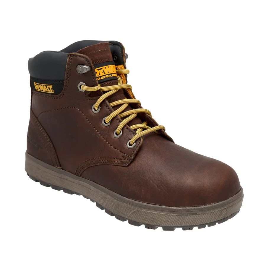 DEWALT Men's Plasma Plain Toe Leather Work Boot in Walnut Pitstop