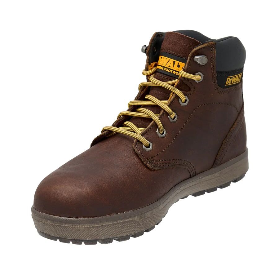 DEWALT Men's Plasma Plain Toe Leather Work Boot in Walnut Pitstop