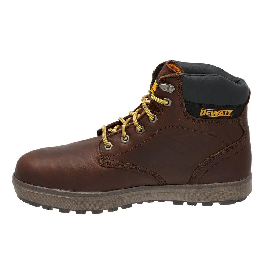 DEWALT Men's Plasma Plain Toe Leather Work Boot in Walnut Pitstop