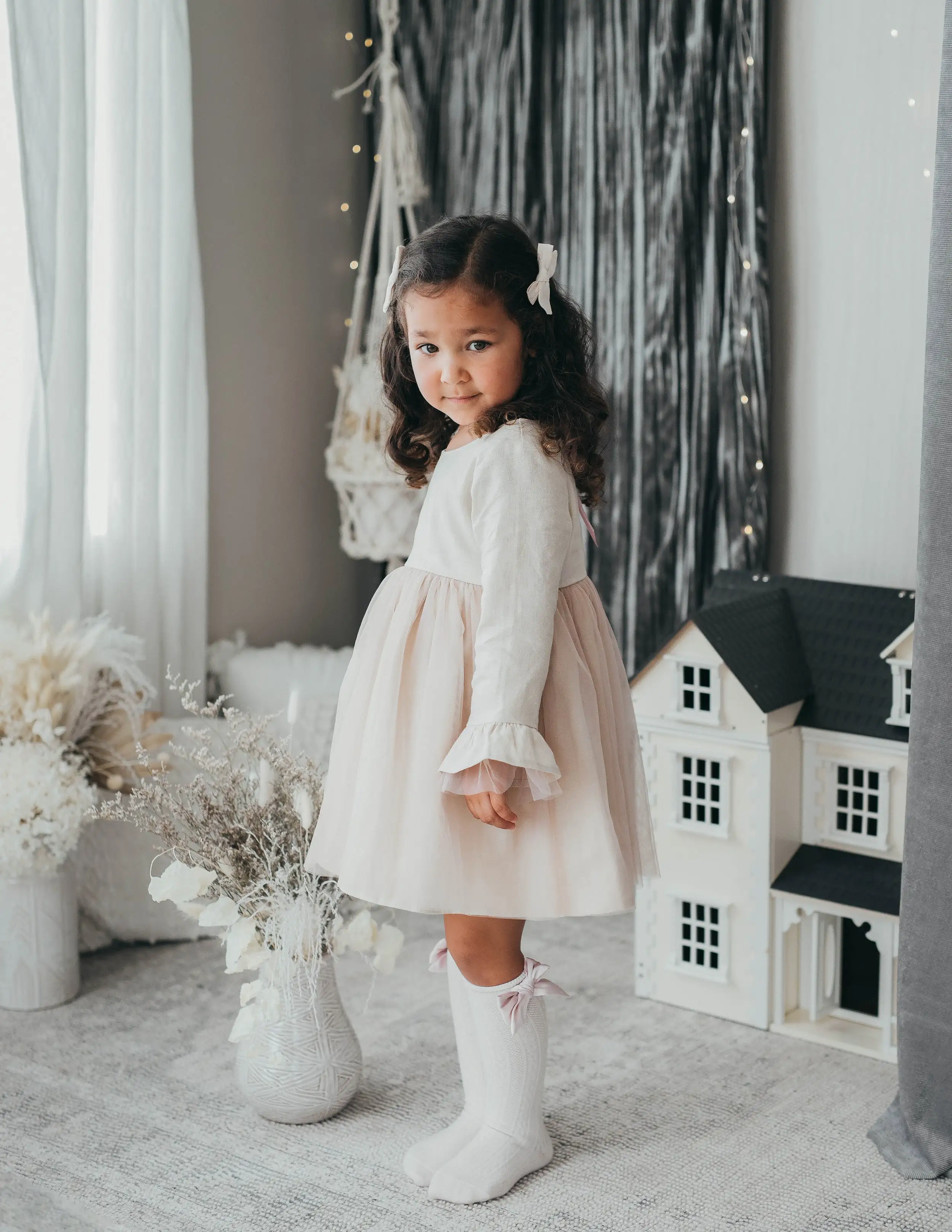 Ever After Linen Tutu Dress - Ivory Blush