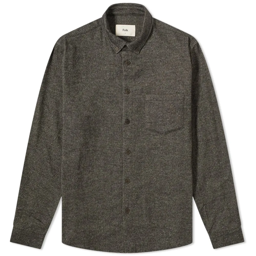 Folk Relaxed Fit ShirtBlack Moss Twill