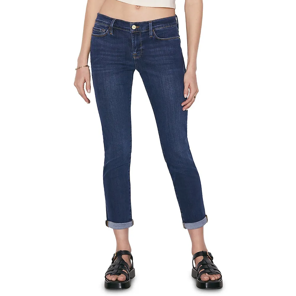 FRAME Le Garcon Low-Waist Boyfriend Jeans