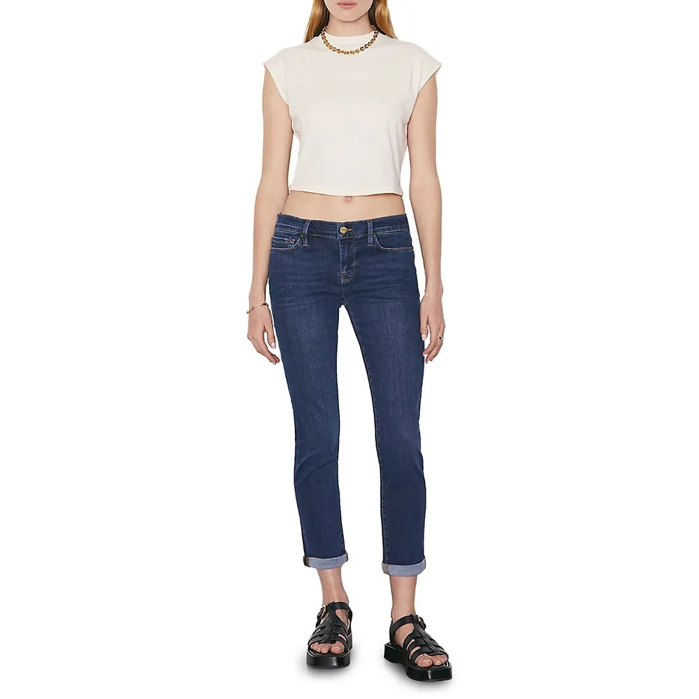 FRAME Le Garcon Low-Waist Boyfriend Jeans