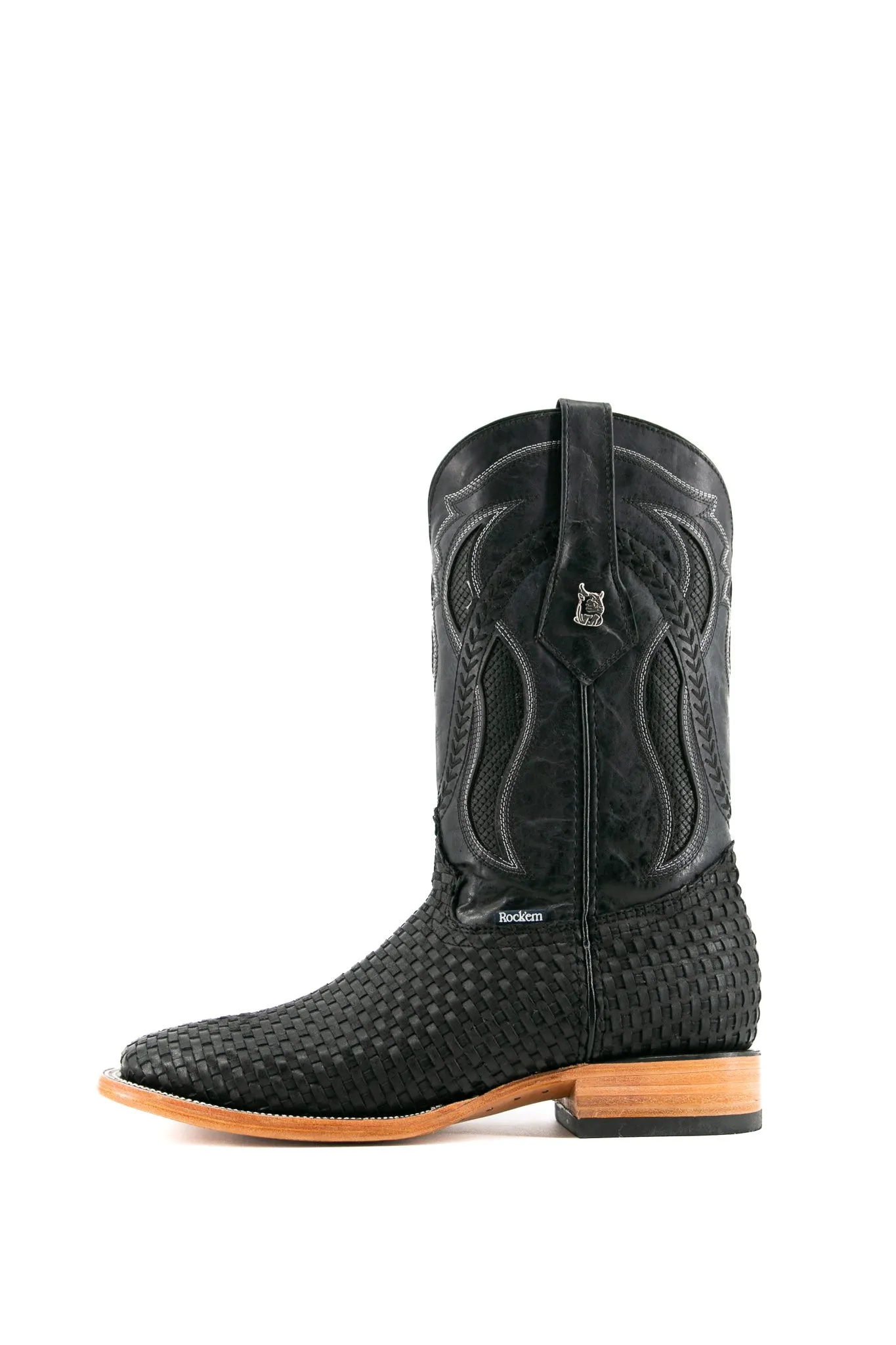 France Woven Square Toe Cowboy Boot