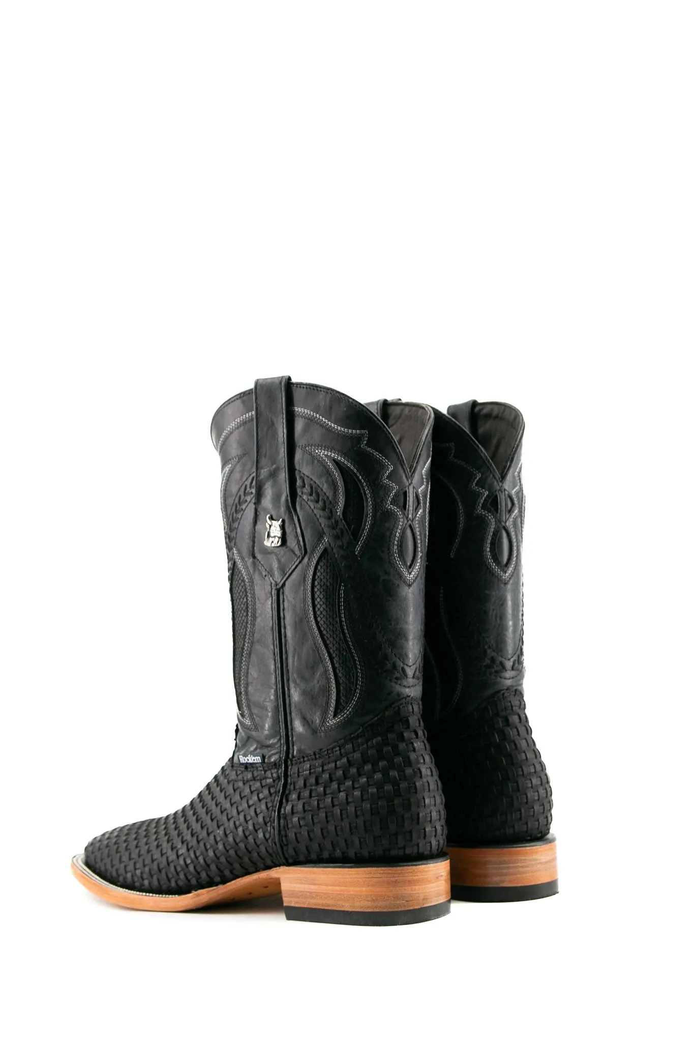 France Woven Square Toe Cowboy Boot