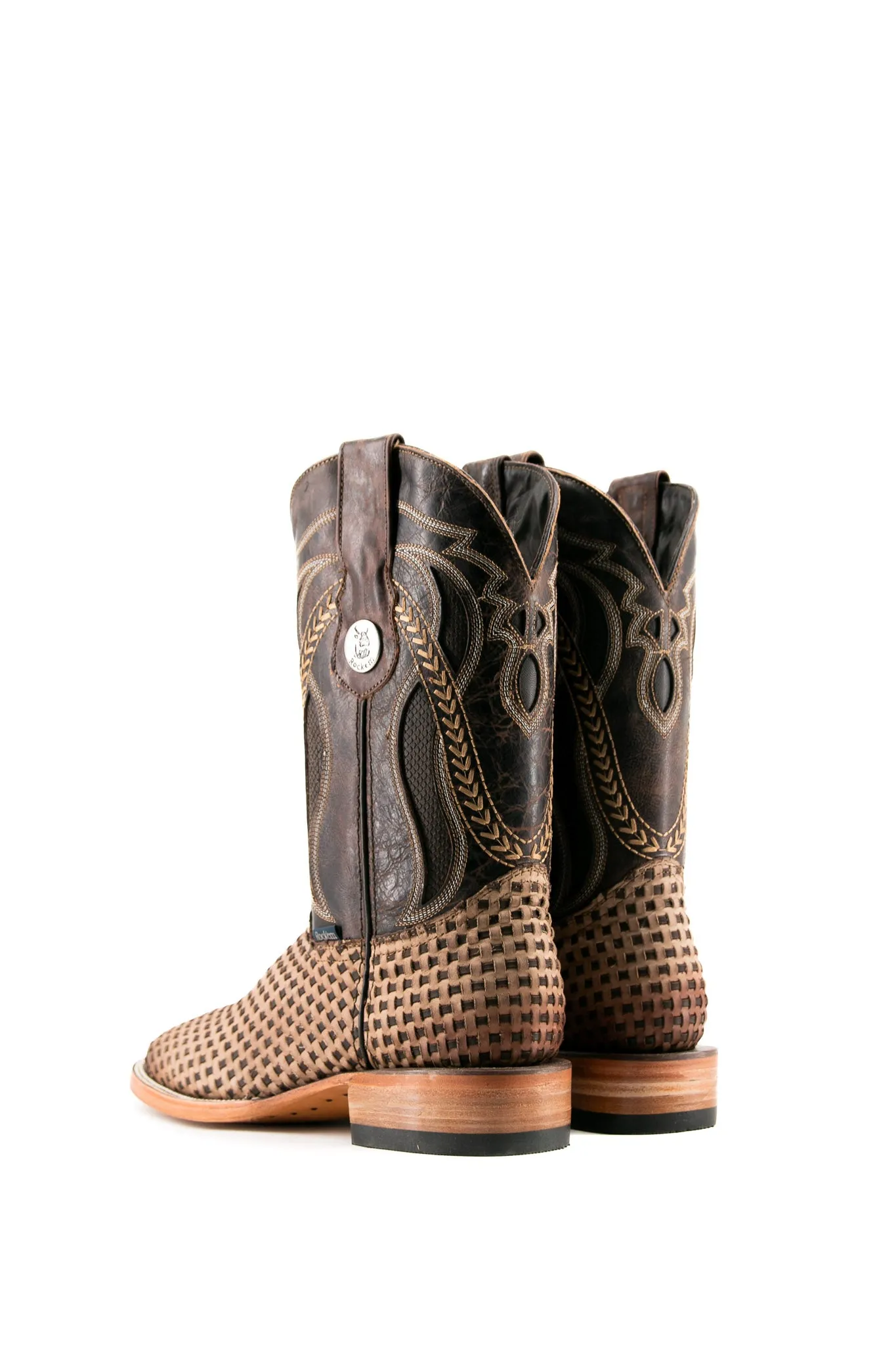 France Woven Square Toe Cowboy Boot