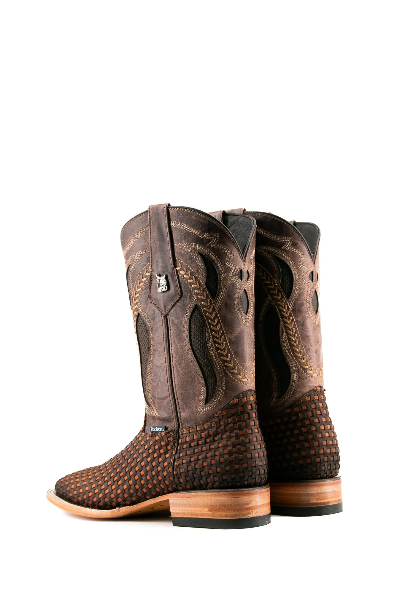 France Woven Square Toe Cowboy Boot