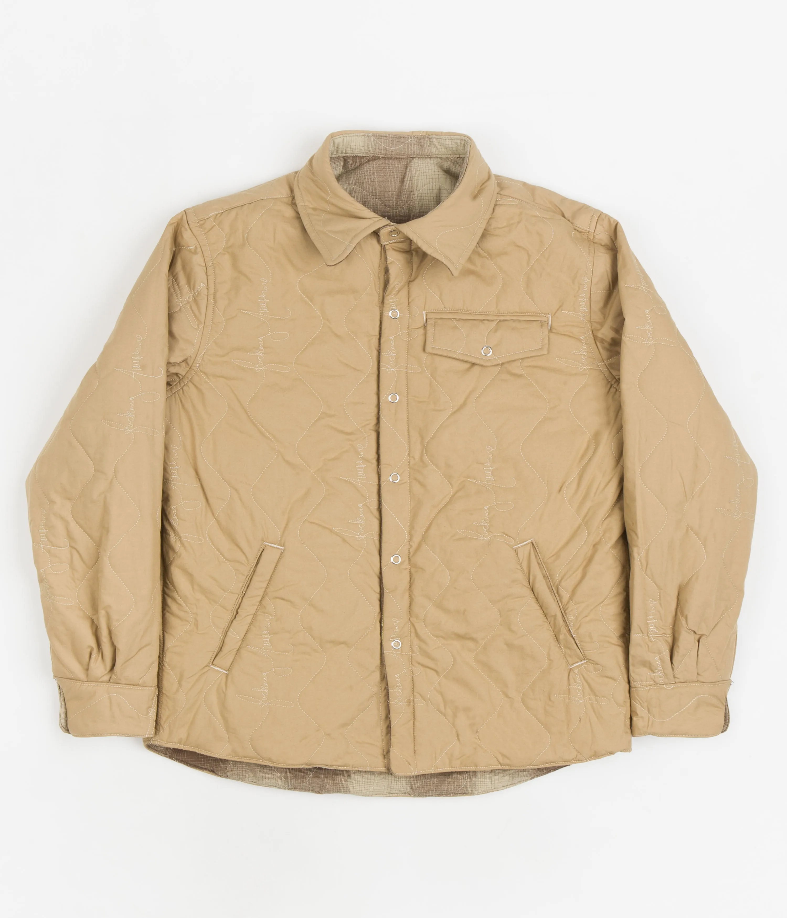 Fucking Awesome Lightweight Reversible Flannel Jacket - Tan / Brown