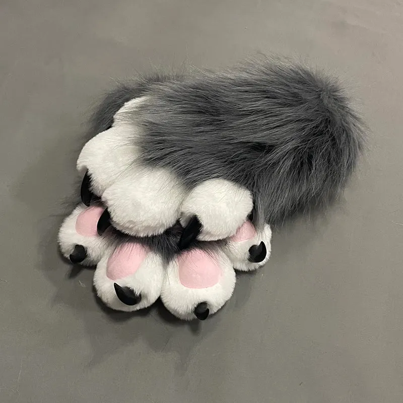 Furry Beast Claw Colored Beast Costume Claw Gloves Gloves Plush Fursuit Cosplay