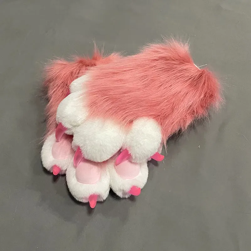 Furry Beast Claw Colored Beast Costume Claw Gloves Gloves Plush Fursuit Cosplay