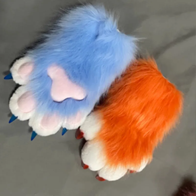 Furry Beast Claw Colored Beast Costume Claw Gloves Gloves Plush Fursuit Cosplay