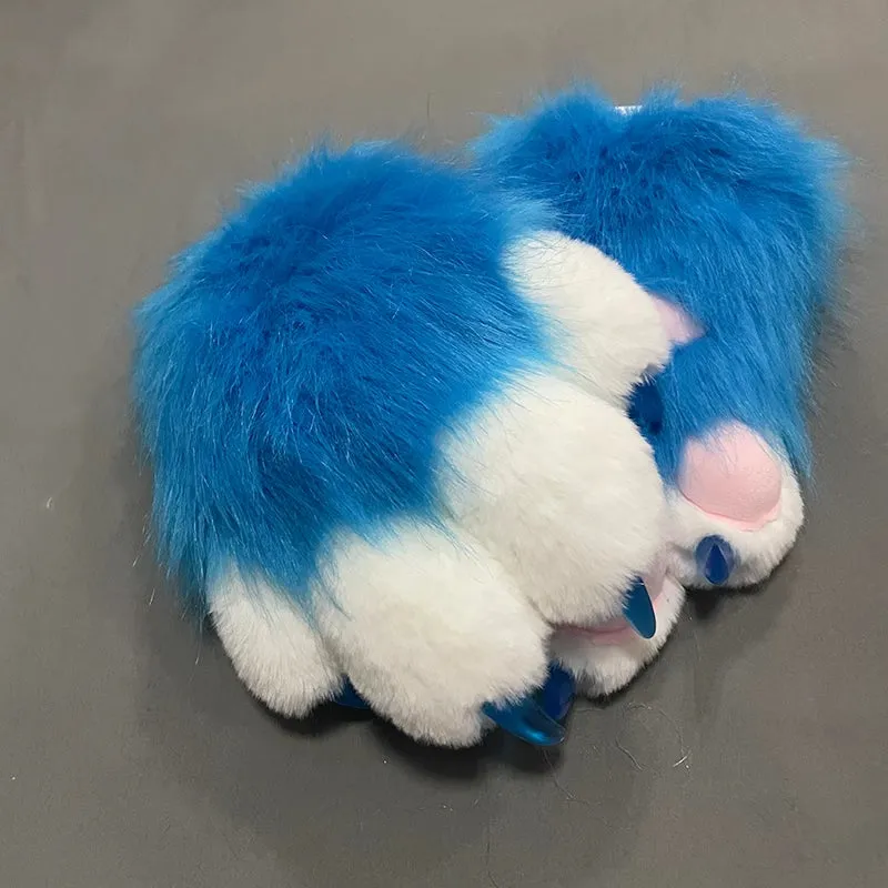 Furry Beast Claw Colored Beast Costume Claw Gloves Gloves Plush Fursuit Cosplay