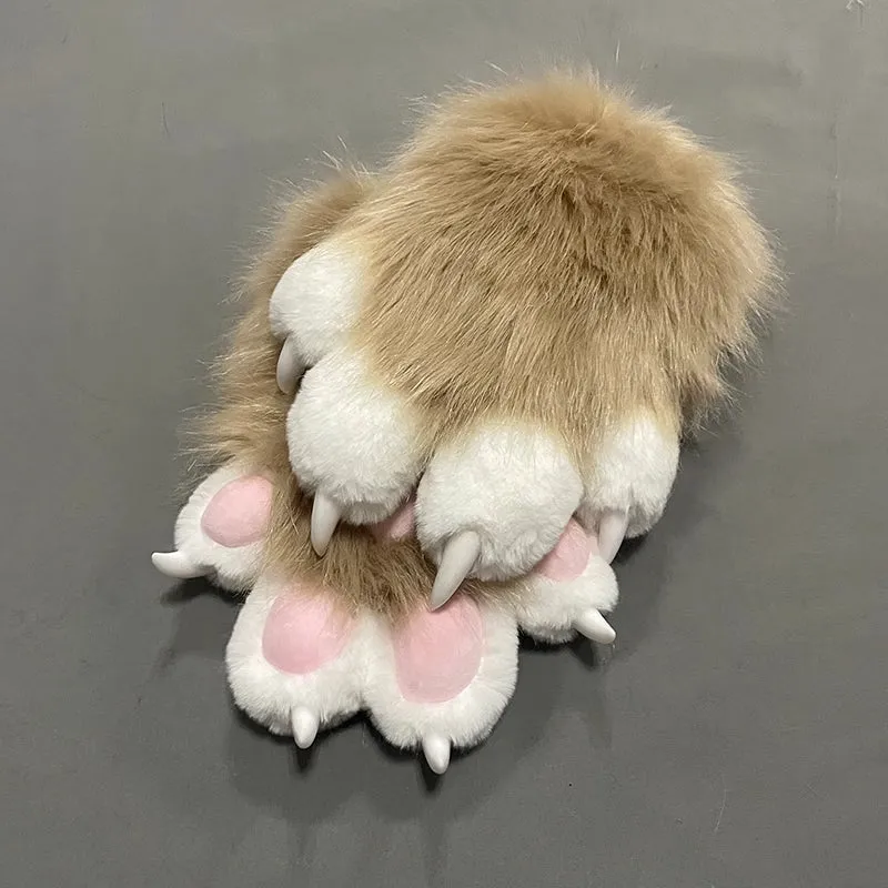 Furry Beast Claw Colored Beast Costume Claw Gloves Gloves Plush Fursuit Cosplay