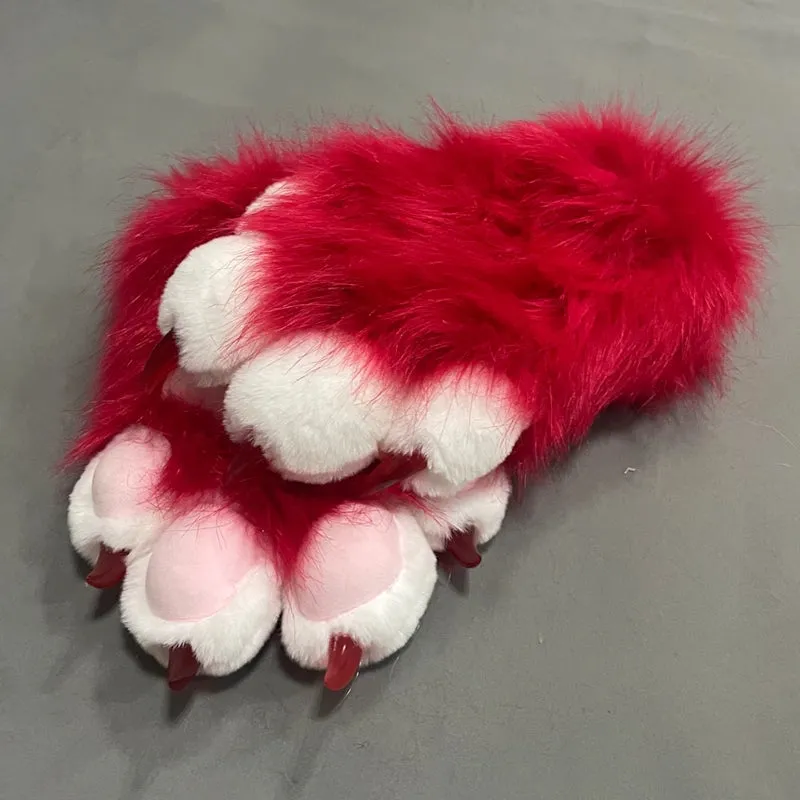 Furry Beast Claw Colored Beast Costume Claw Gloves Gloves Plush Fursuit Cosplay