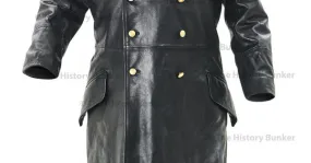 German SENIOR Officers Horsehide Great Coat - WW2 German Leather Coat