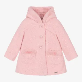 Girls Pink Bouclé Coat