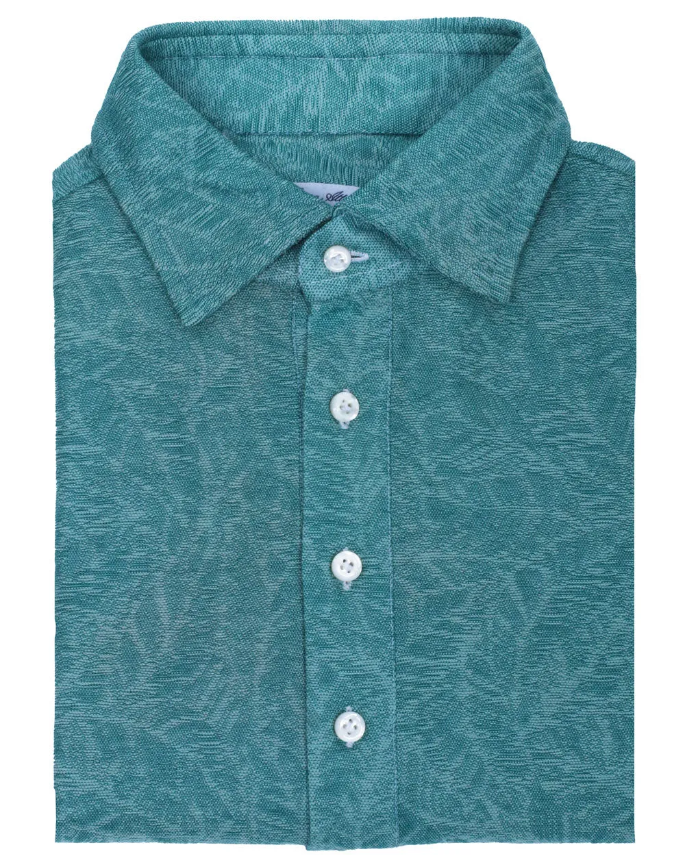 Green Jacquard Short Sleeve Polo