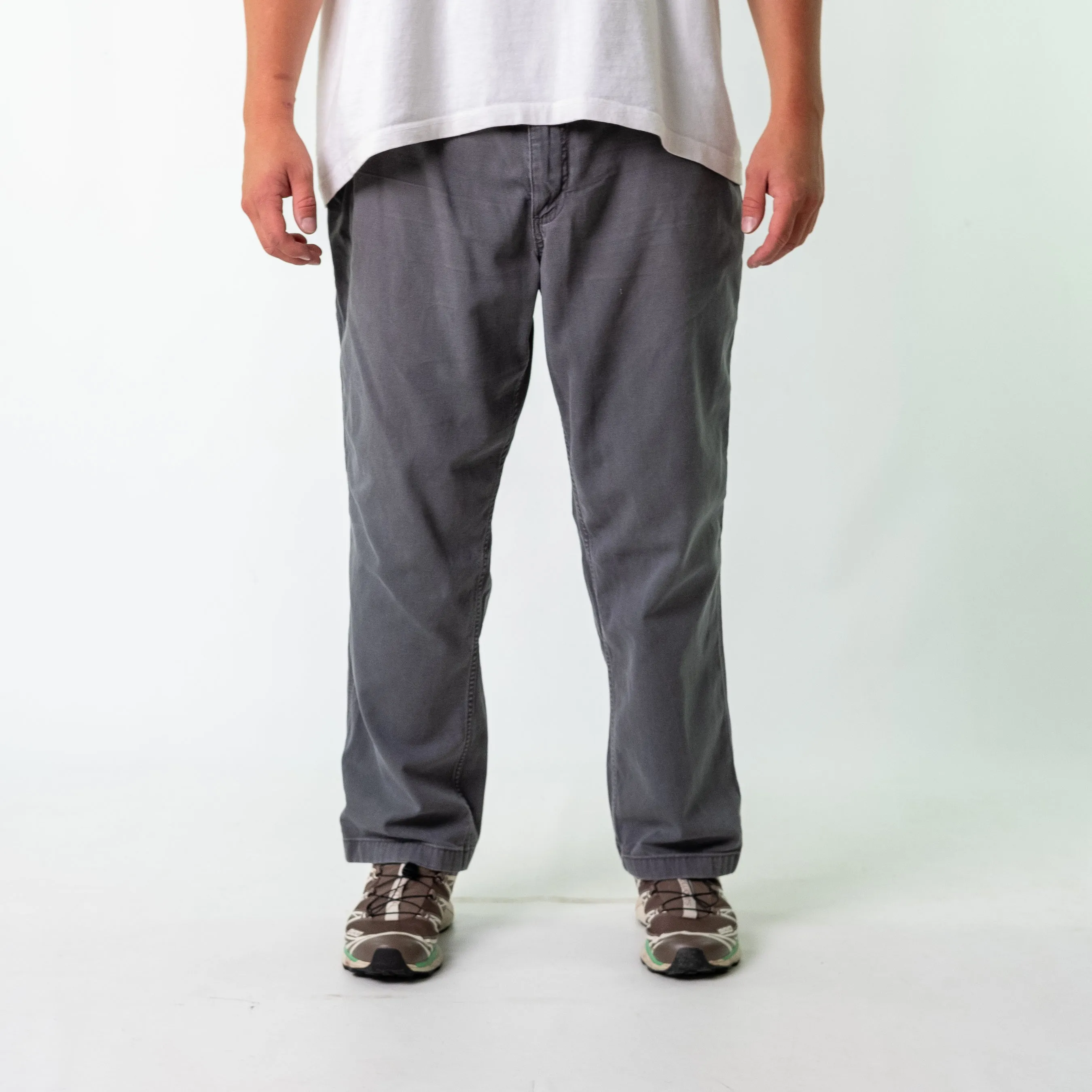 Grey 90s Carhartt Canvas Carpenter Jeans Baggy Pants (38x30)