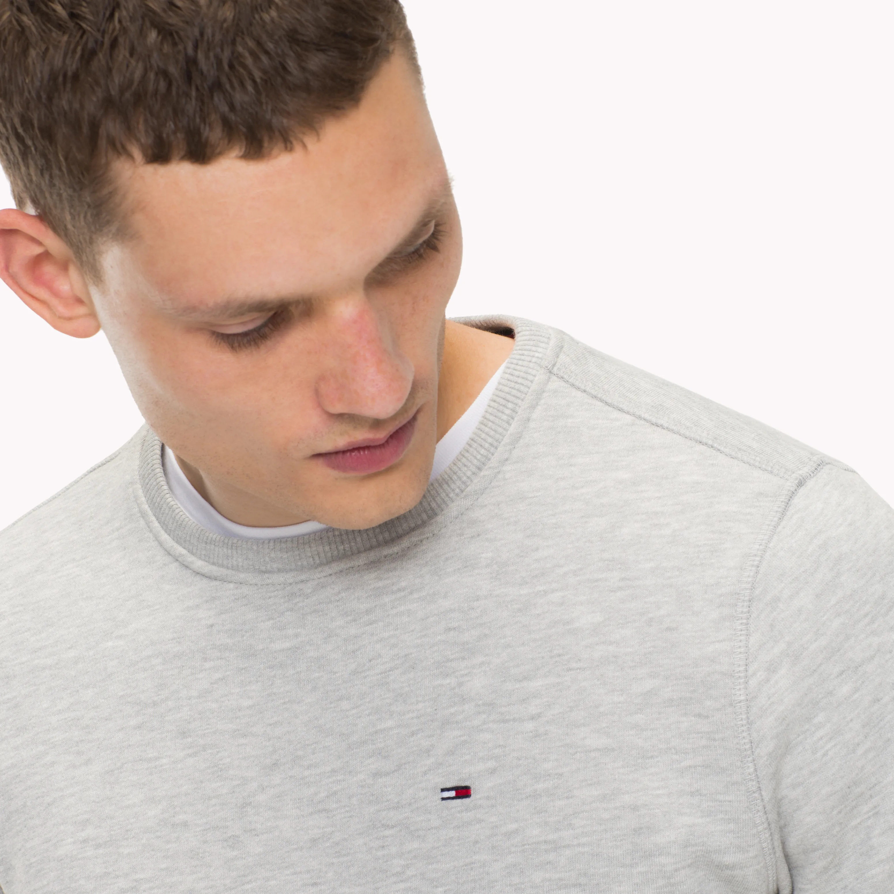 Grey Regular Fit Fleece Sweatshirt | Sweatshirts & Hoodies | Tommy Hilfiger