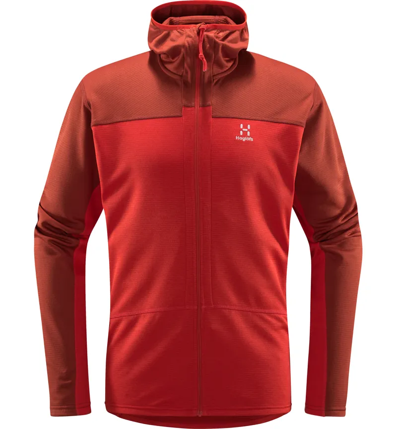 Haglofs Mens ROC Flash Mid Hoodie Corrosion/Zenith Red