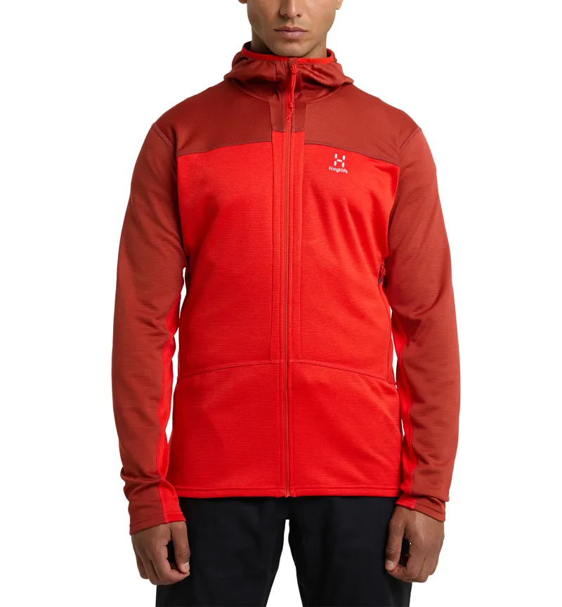 Haglofs Mens ROC Flash Mid Hoodie Corrosion/Zenith Red