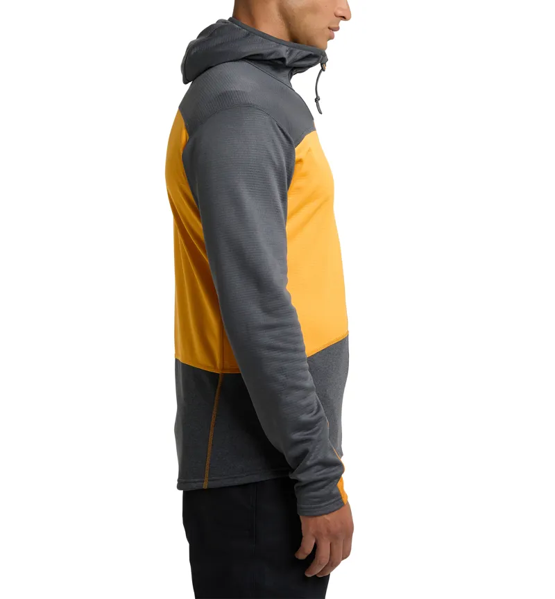 Haglofs Mens ROC Flash Mid Hoodie Magnetite/Sunny Yellow