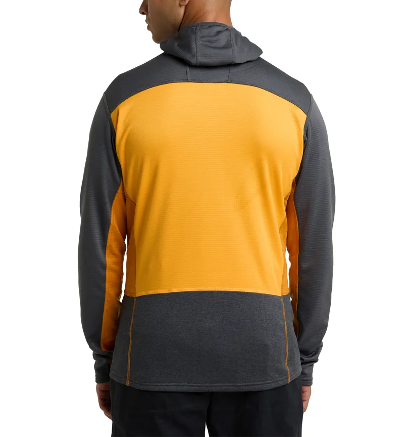 Haglofs Mens ROC Flash Mid Hoodie Magnetite/Sunny Yellow