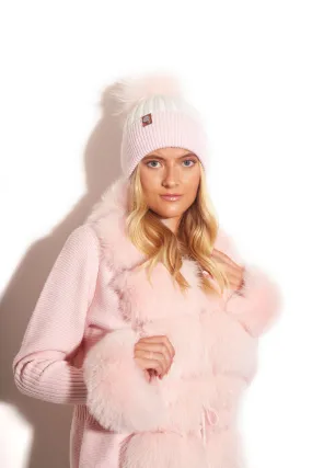 Harley Pom Pom Hat - White/Pink