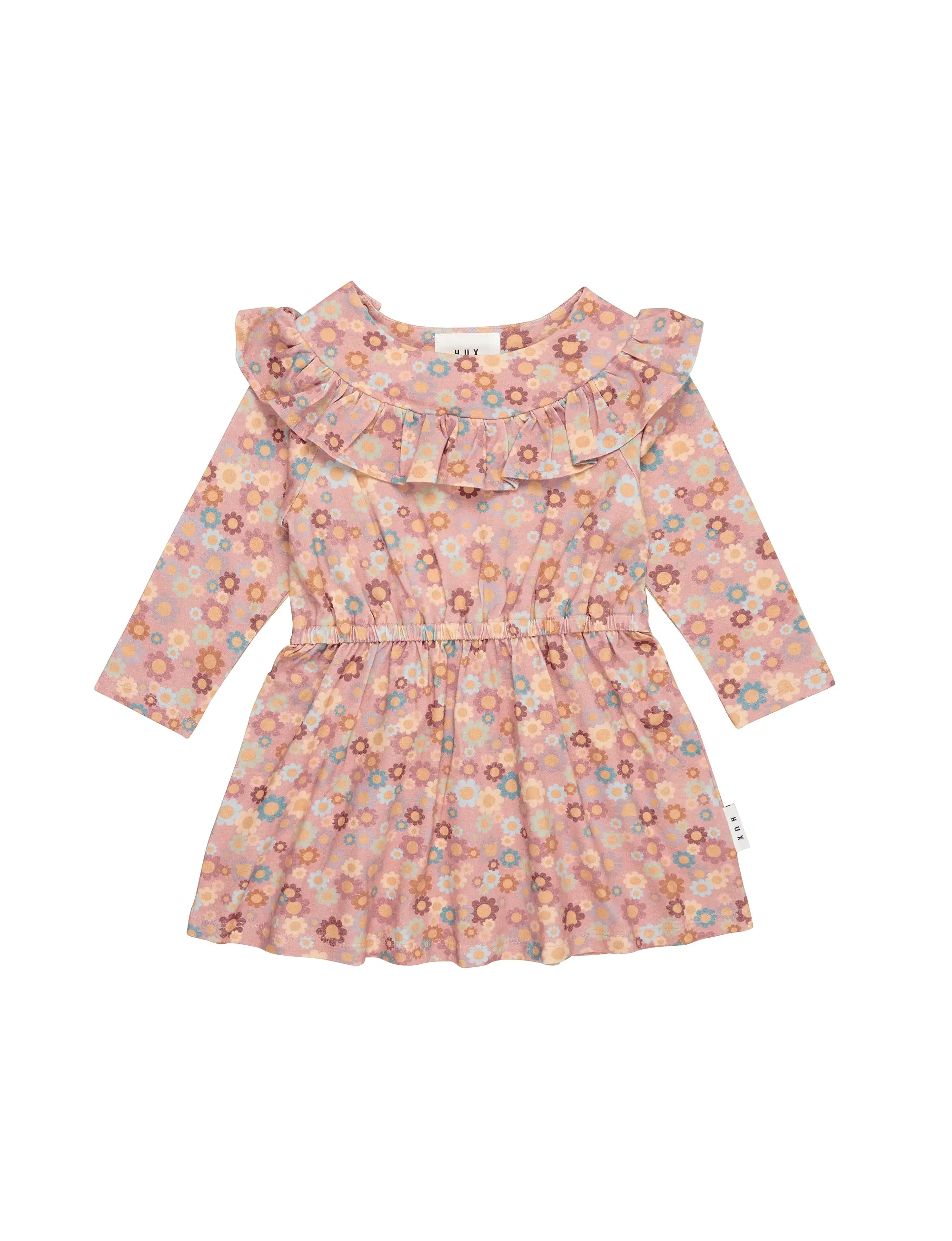 Huxbaby Rainbow Flower Bear Frill Dress