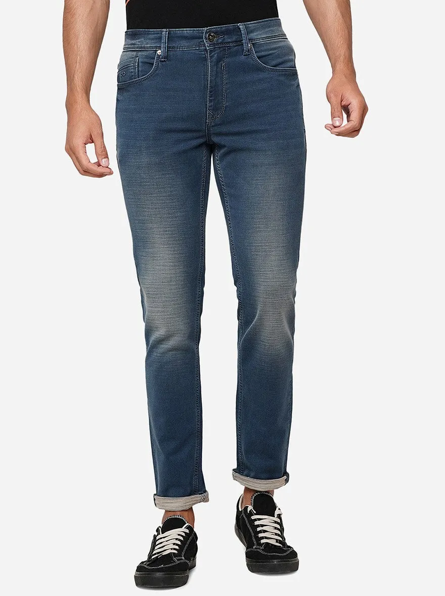 Ink Blue Solid Slim Fit Jeans | JadeBlue