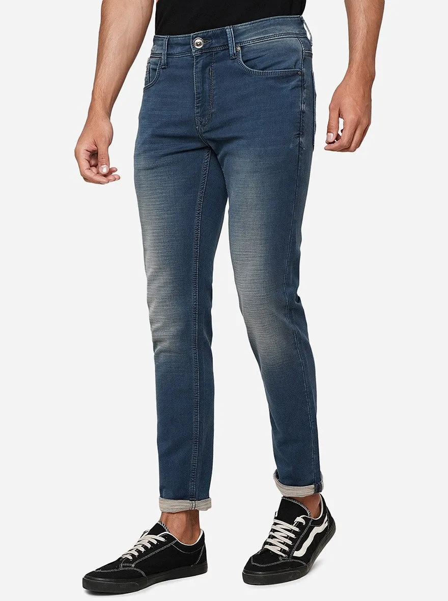 Ink Blue Solid Slim Fit Jeans | JadeBlue