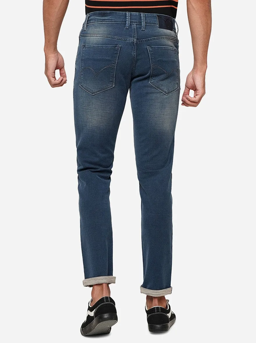 Ink Blue Solid Slim Fit Jeans | JadeBlue