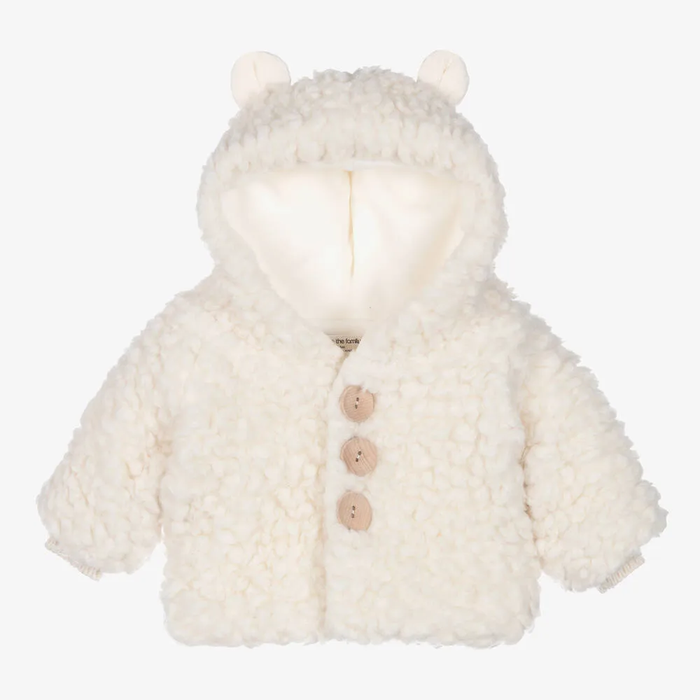 Ivory Sherpa Fleece Pram Coat