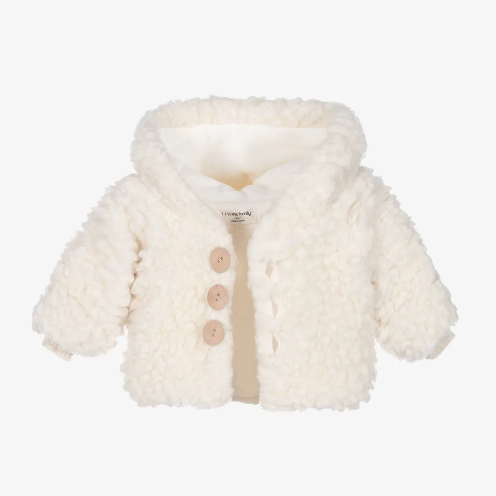 Ivory Sherpa Fleece Pram Coat