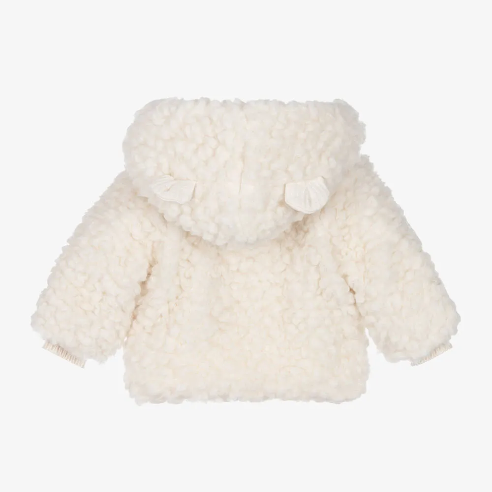 Ivory Sherpa Fleece Pram Coat