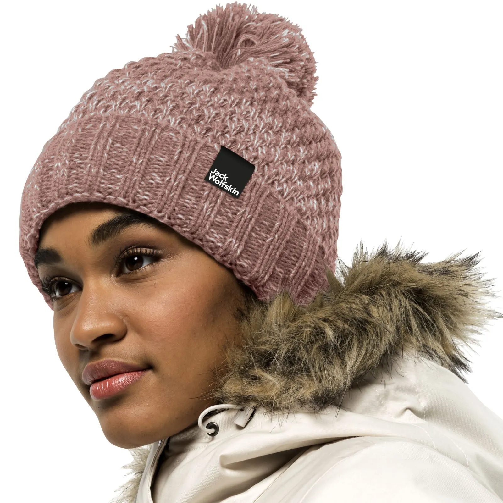 Jack Wolfskin Womens Highloft Sherpa Lined Bobble Hat