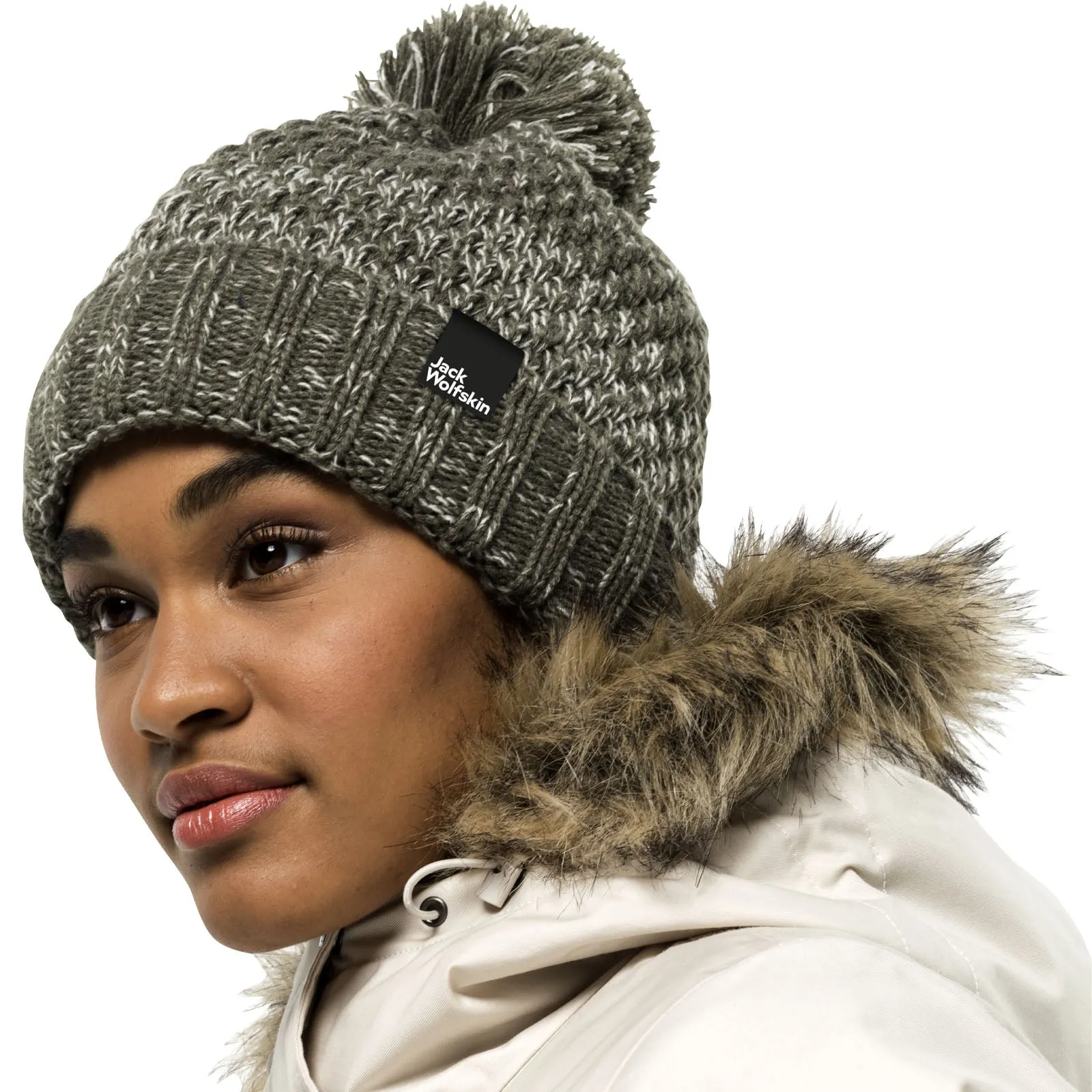 Jack Wolfskin Womens Highloft Sherpa Lined Bobble Hat