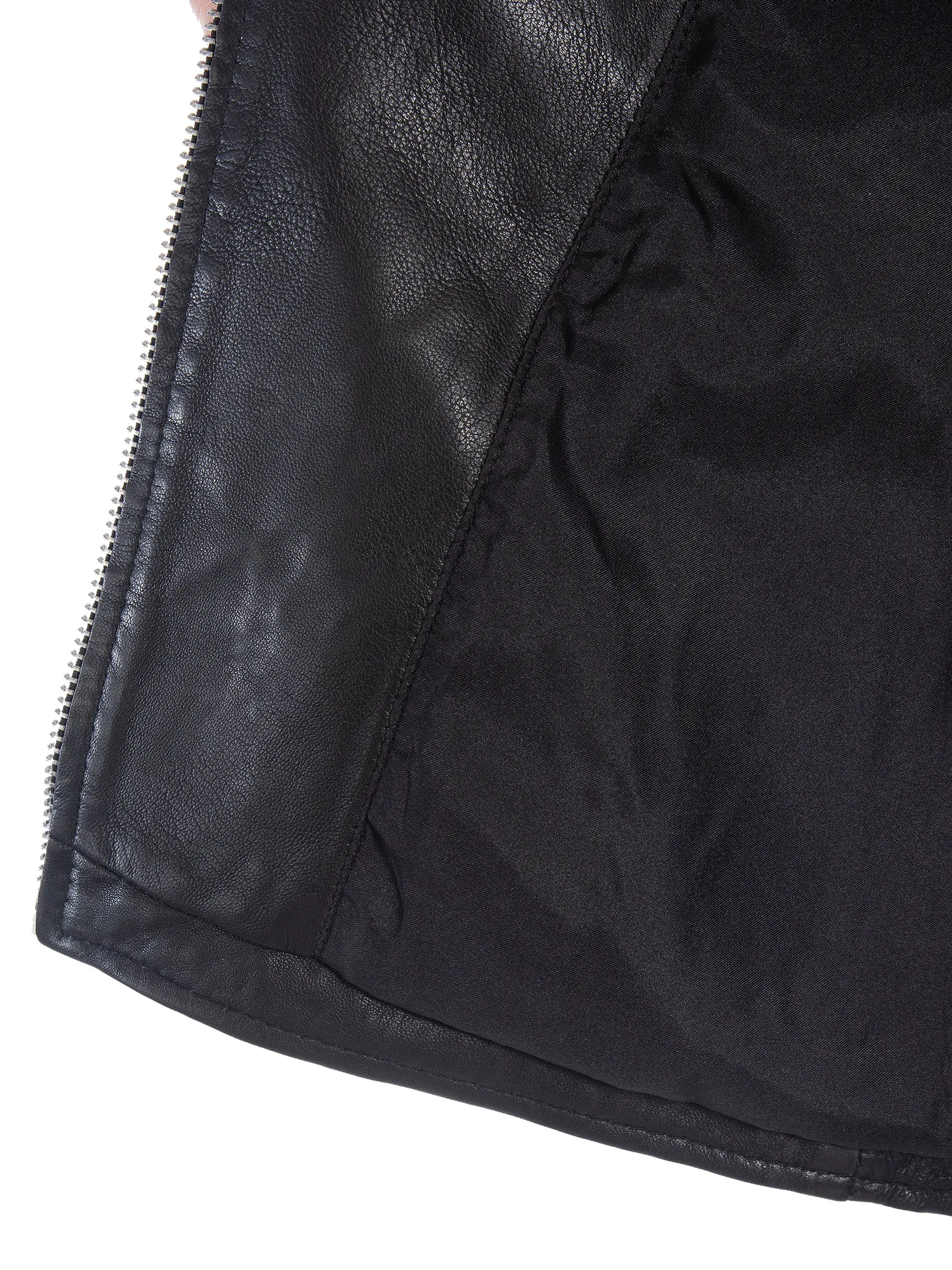 JOFAMA LEATHER JACKET TESSA OVERSIZED BLACK