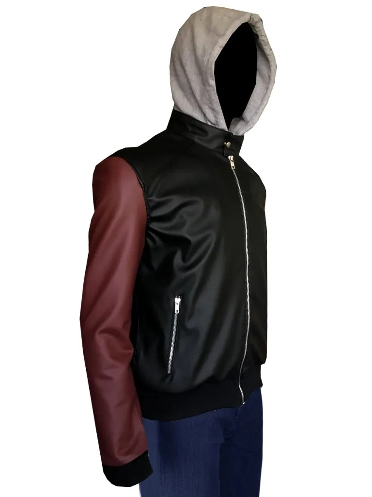 Justice League The Flash Barry Allen Hoodie Black Leather Jacket - Famous Jackets