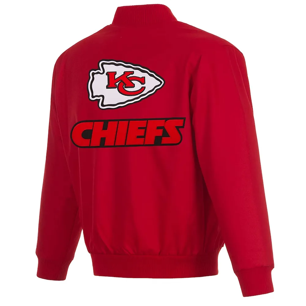 Kansas City Chiefs Poly Twill Varsity Red Jacket