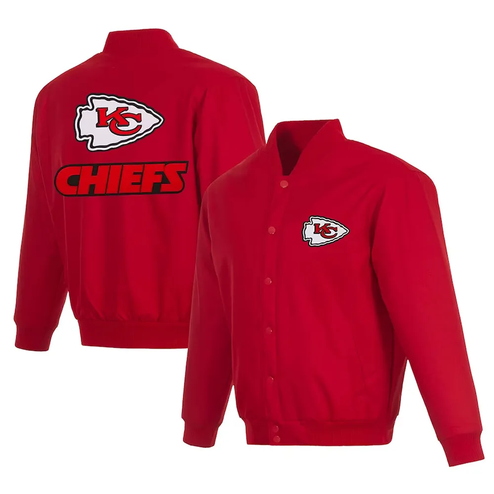 Kansas City Chiefs Poly Twill Varsity Red Jacket