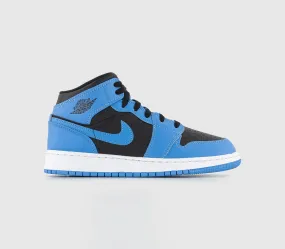 Kids Nike Jordan 1 Mid Gs University Blue Black White