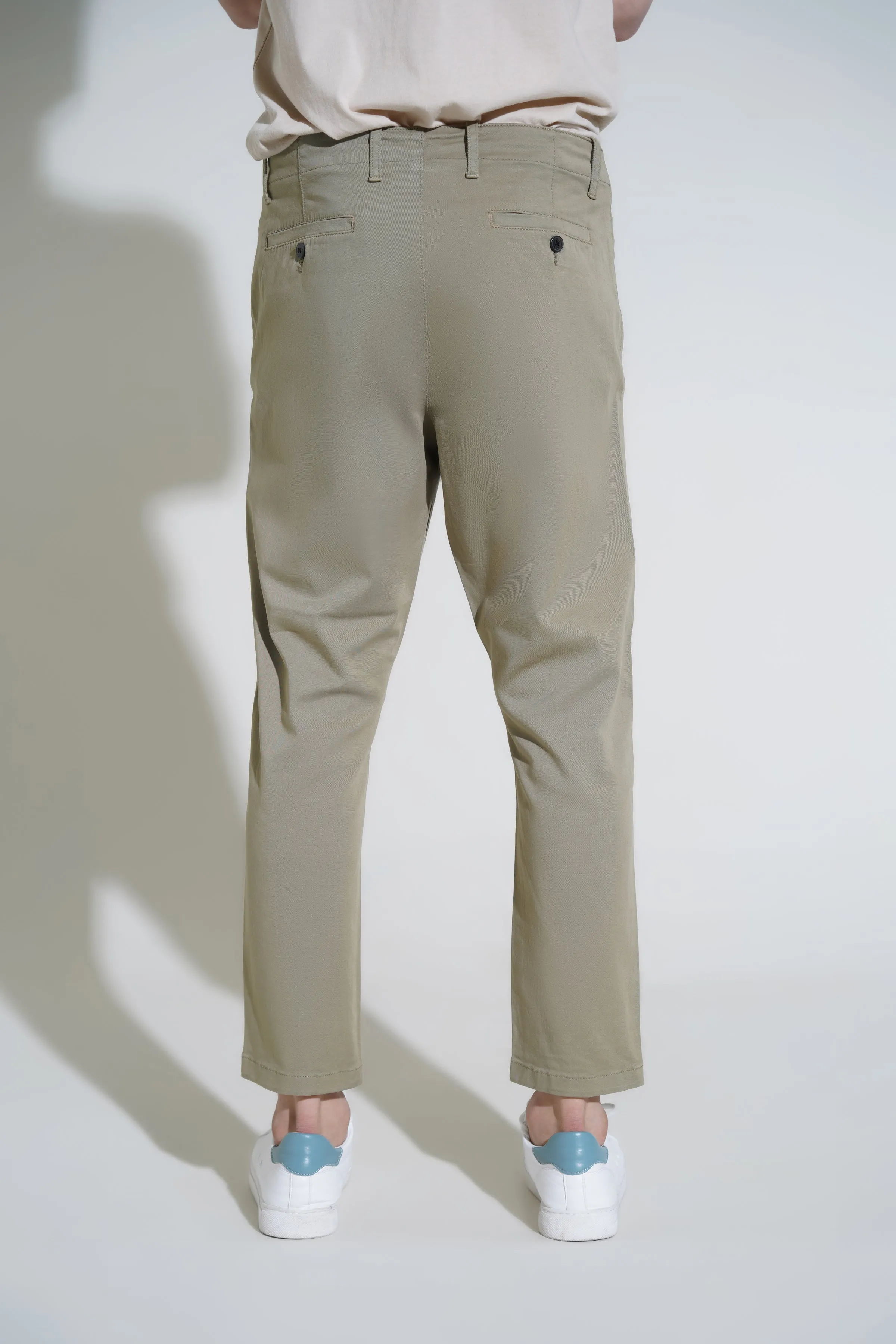 Light Green Cropped Fit Fashion Pant