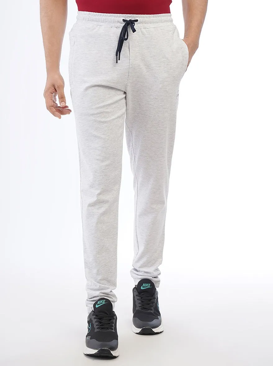 Light Grey Solid Slim Fit Track Pant | JadeBlue