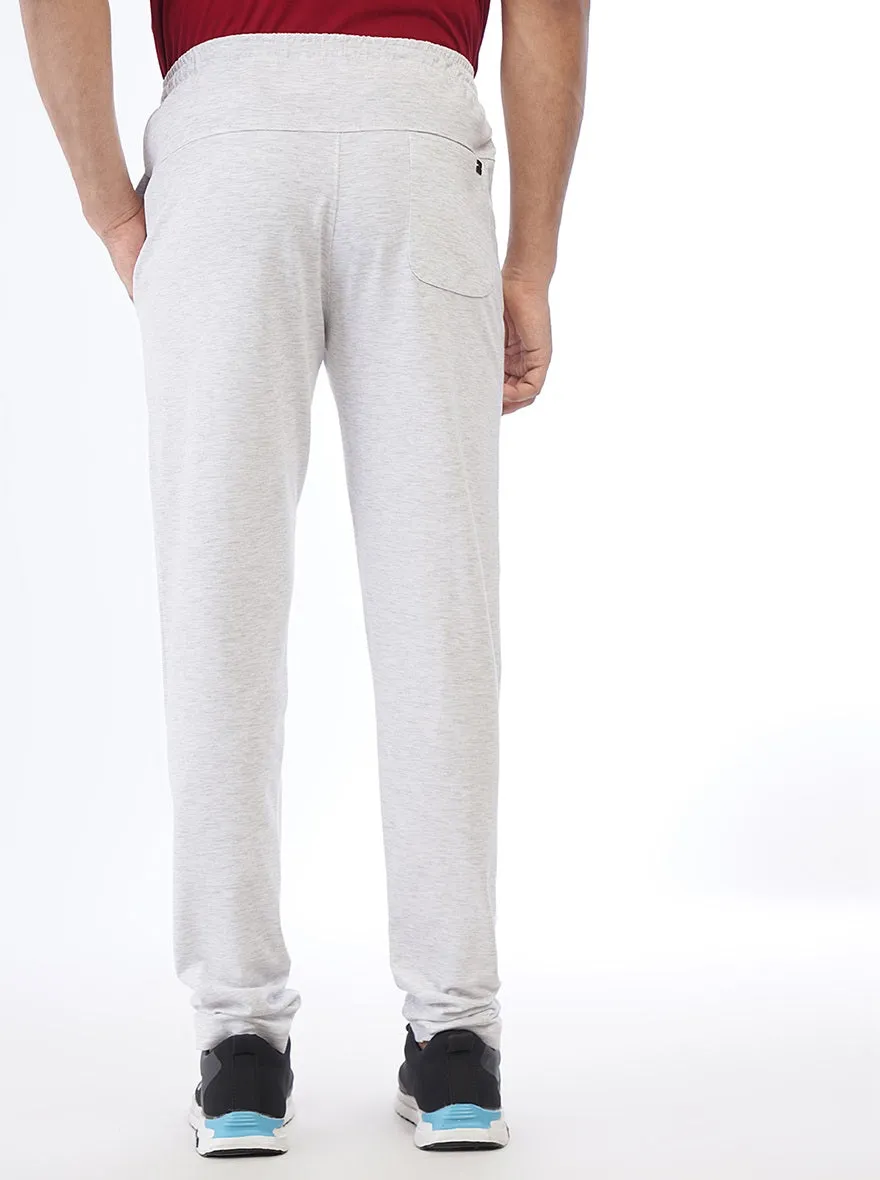 Light Grey Solid Slim Fit Track Pant | JadeBlue