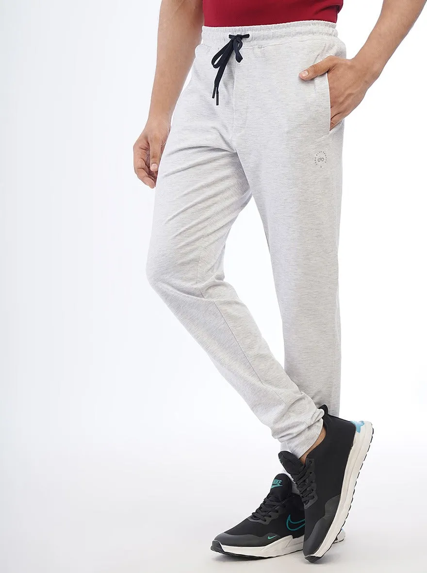 Light Grey Solid Slim Fit Track Pant | JadeBlue