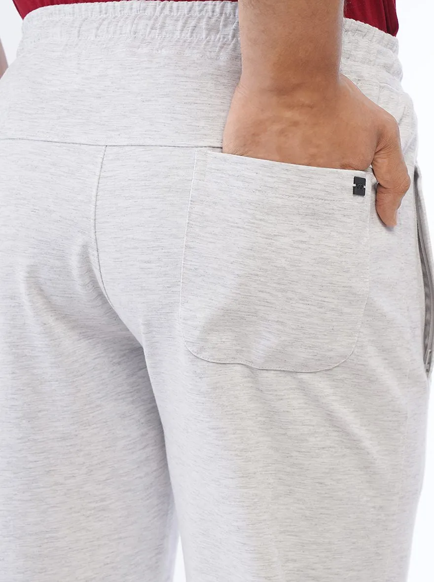 Light Grey Solid Slim Fit Track Pant | JadeBlue