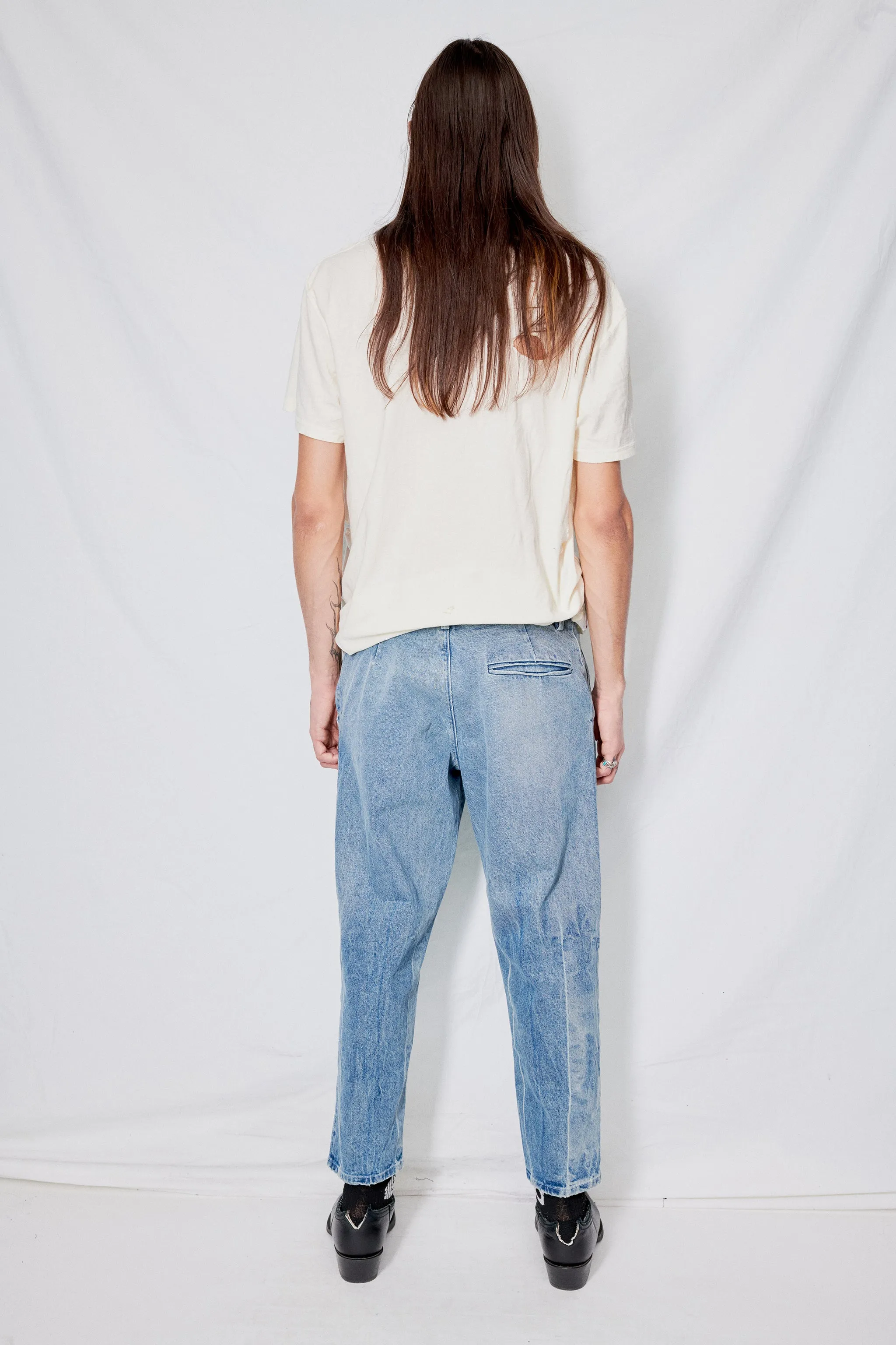 Light Wash Denim Crop Curve Pant