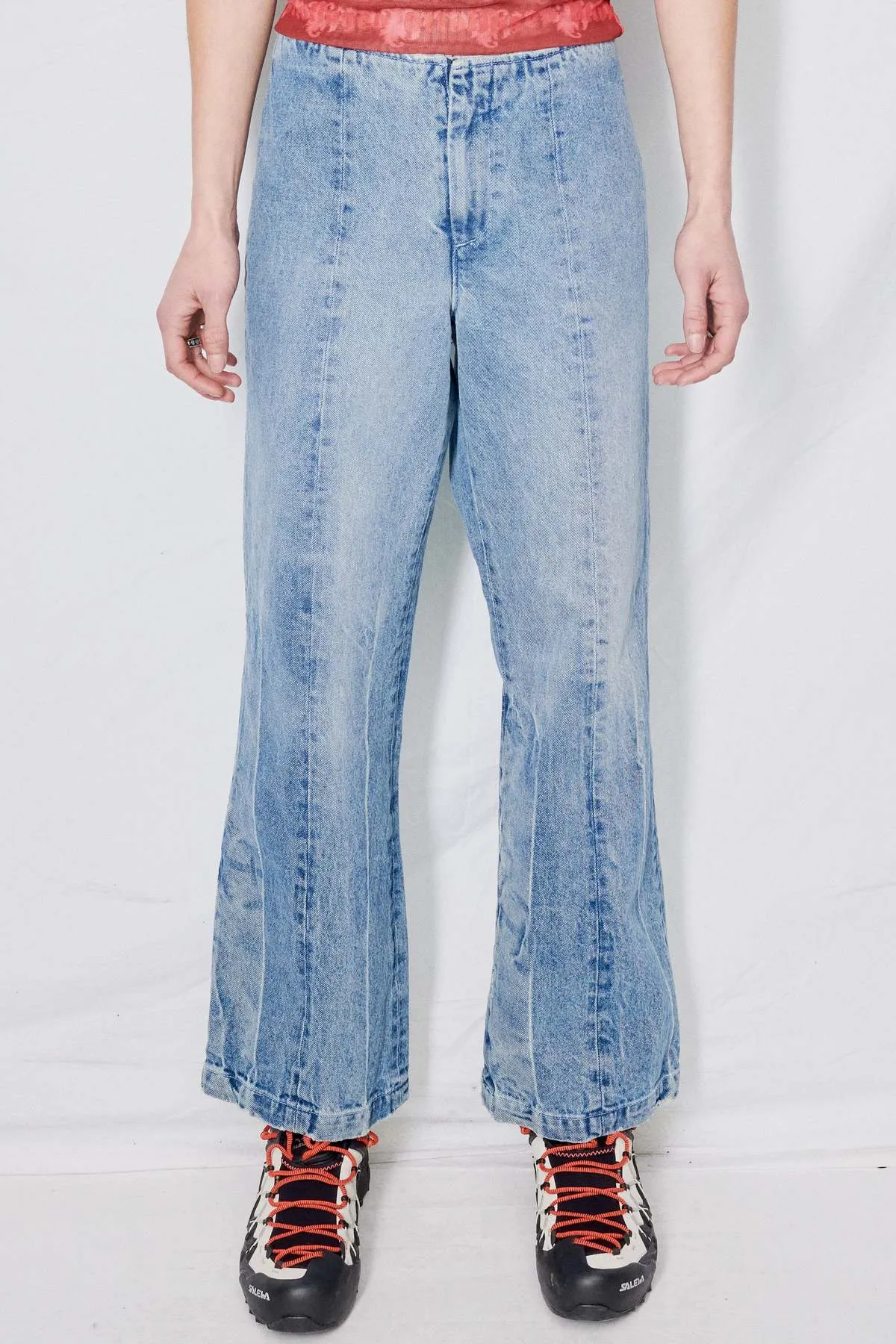 Light Wash Denim Flare Pant - Light Wash Denim 